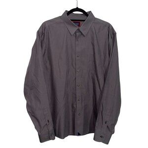 UNTUCKit Men's Solid Grey Wrinkle Free Long Sleeve Button Up Dress Shirt Sz XL